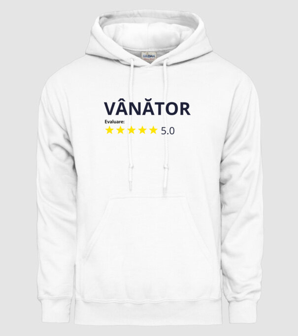 evaluare: vânător de 5 stele model alb pe tricou