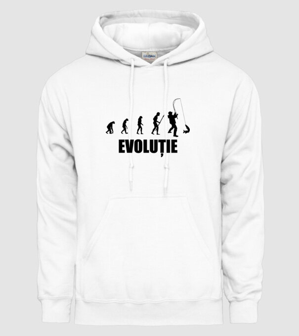 Evoluție Pescuit model alb pe tricou