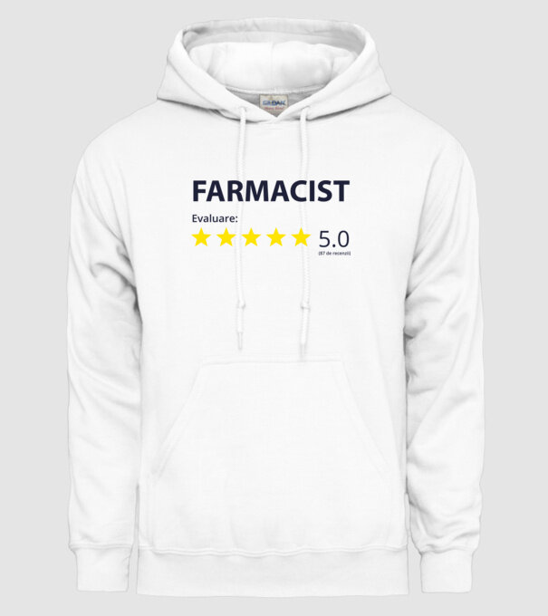 farmacist evaluare model alb pe tricou