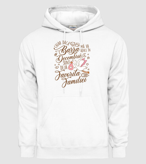 Favorita familiei DECEMBRIE model alb pe tricou