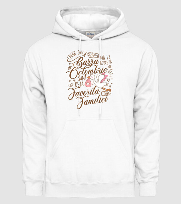 Favorita familiei OCTOMBRIE model alb pe tricou