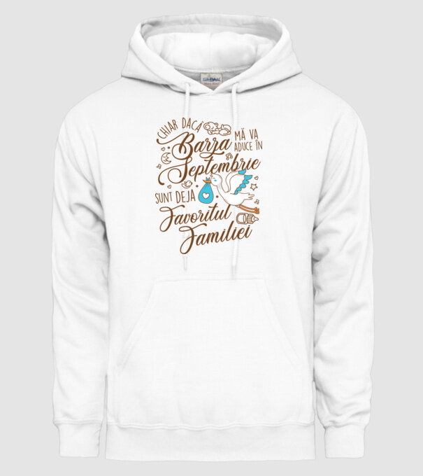Favoritul familiei SEPTEMBRIE model alb pe tricou