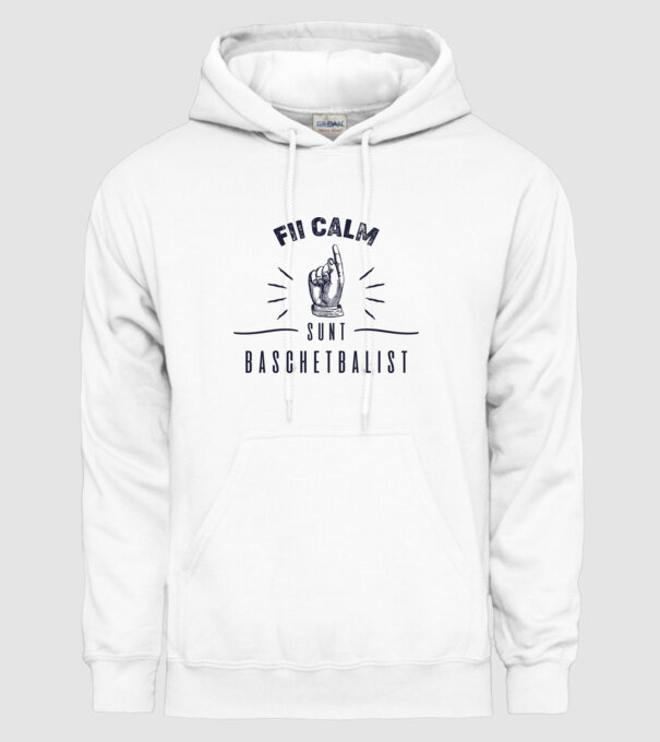 Fii calm, sunt BASCHETBALIST model alb pe tricou