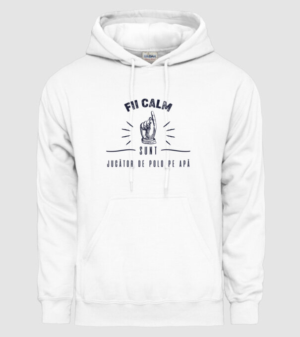 Fii calm, sunt JUCĂTOR DE POLO PE APĂ model alb pe tricou