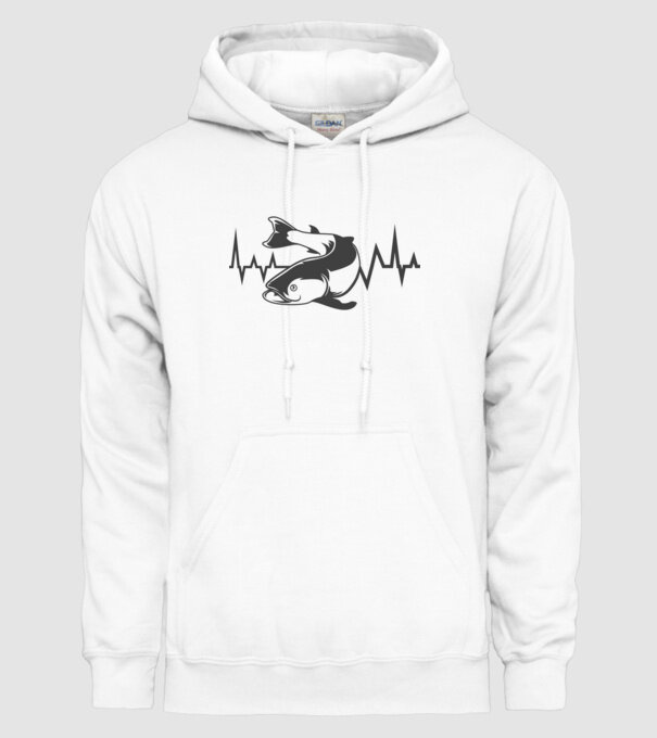 Fish model alb pe tricou