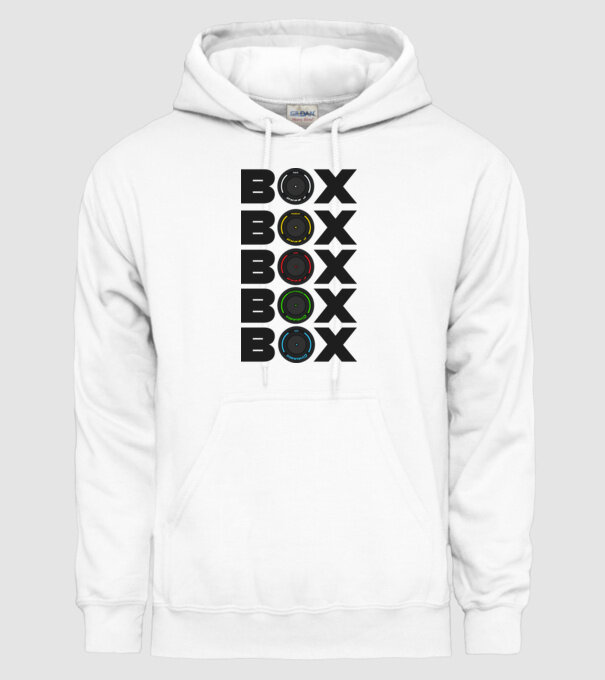 Forma1 box model alb pe tricou