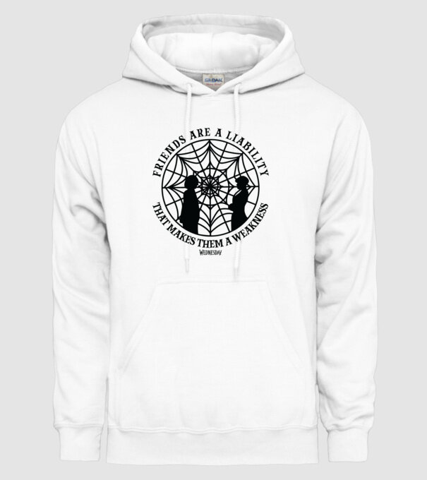 Friends are liability model alb pe tricou