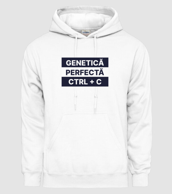 Genetică perfectă CTRL + C model alb pe tricou