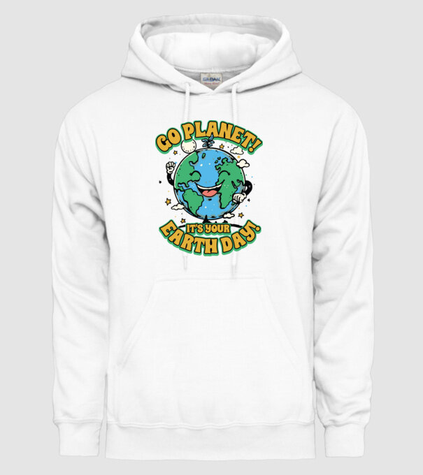 Go planet model alb pe tricou