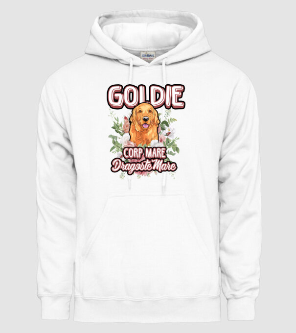 Goldie picioare mici dragoste mare model alb pe tricou
