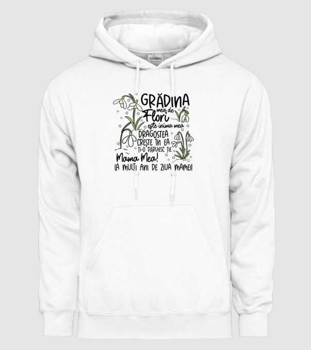 Grădina mea de flori model alb pe tricou