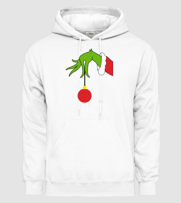 Grinch hand model alb pe tricou