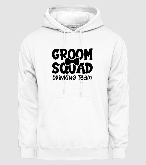 Groom Squad model alb pe tricou