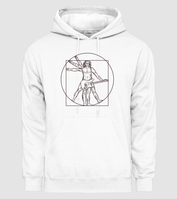 Guitar player model alb pe tricou