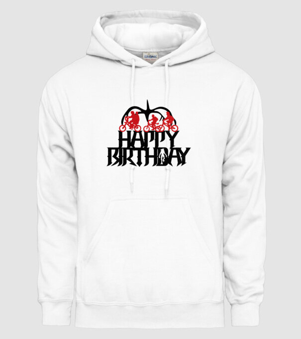 happy birthday stranger things model alb pe tricou