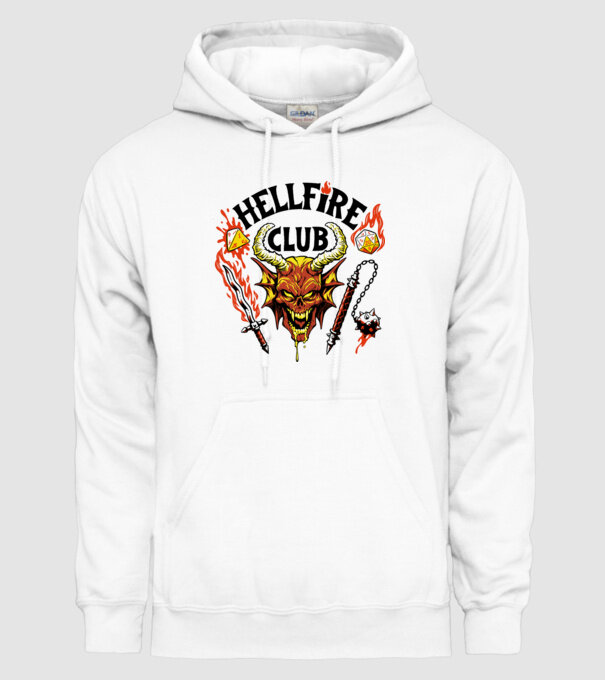 Hellfire ok model alb pe tricou