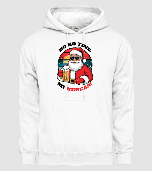 Ho ho ține mi berea! alb model alb pe tricou