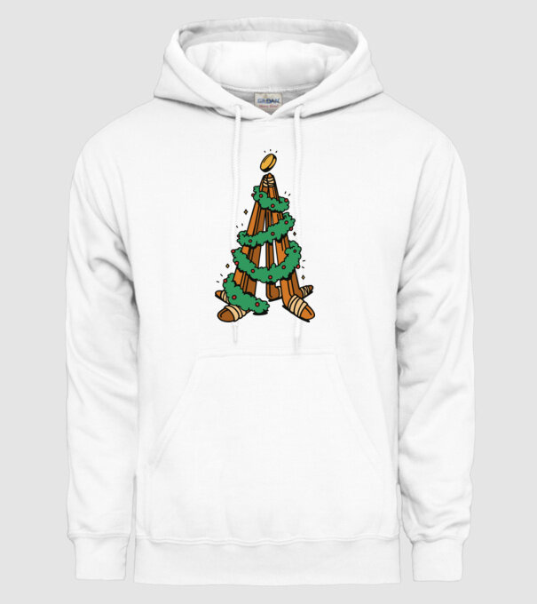 Hockey tree model alb pe tricou