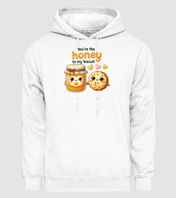 Honey to my Biscuit model alb pe tricou