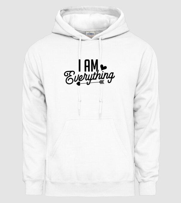 I am everything model alb pe tricou