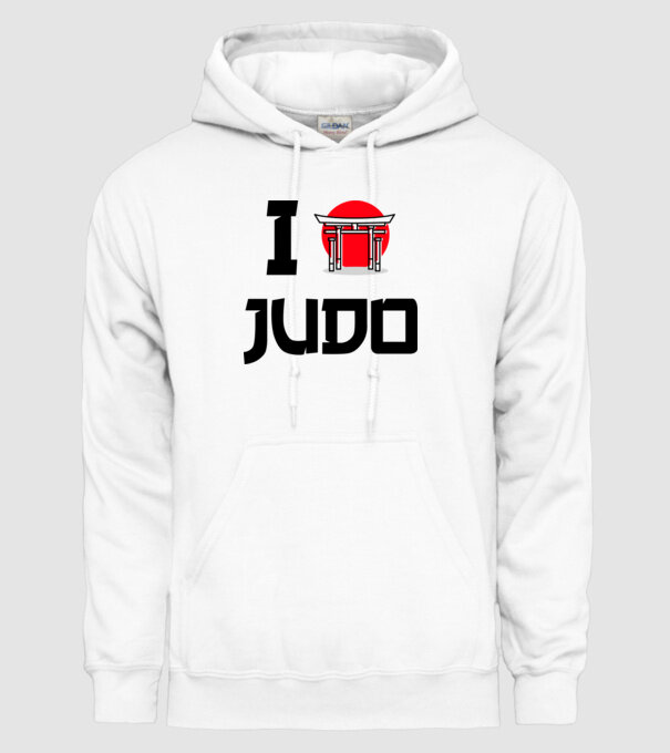 I love Judo model alb pe tricou