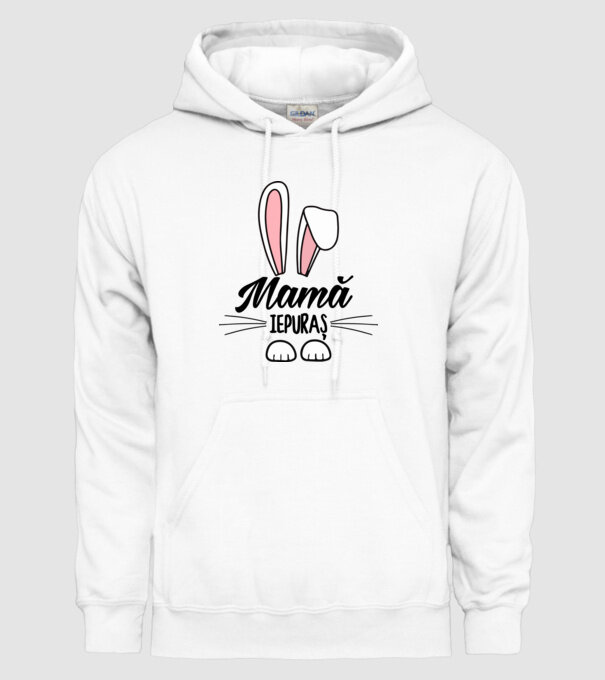iepuraș mamă model alb pe tricou