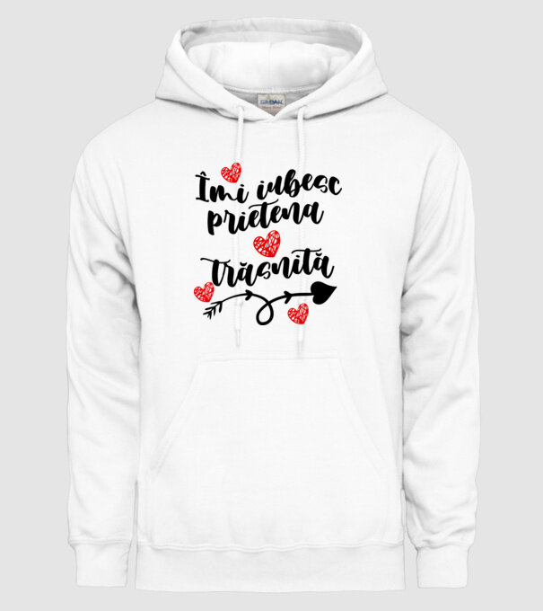 Îmi iubesc prietena mea trăsnită model alb pe tricou