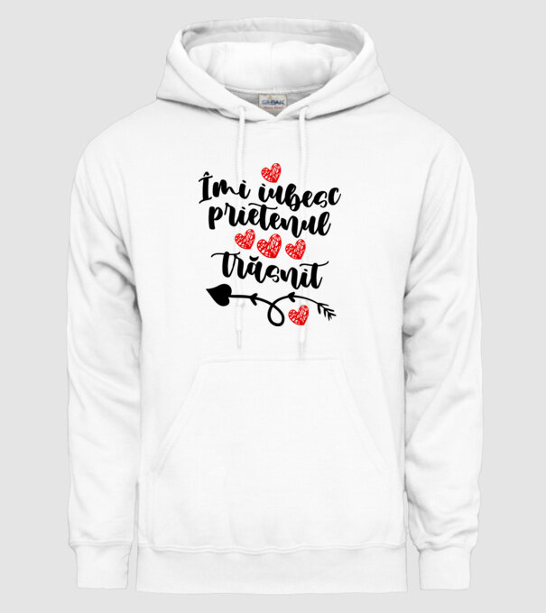Îmi iubesc prietenul trăsnit model alb pe tricou