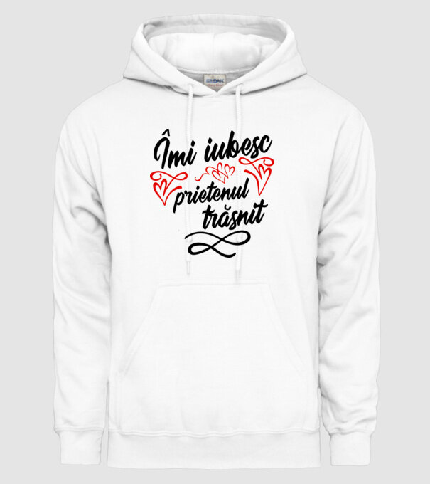 Îmi iubesc prietenul trăsnit model alb pe tricou