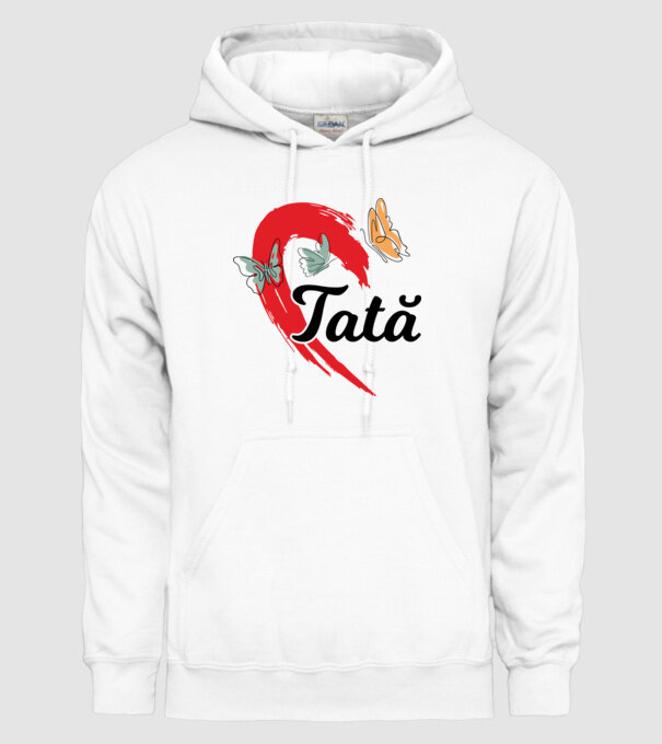 Tată model alb pe tricou