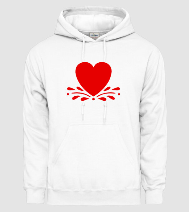 inimă Valentine model alb pe tricou