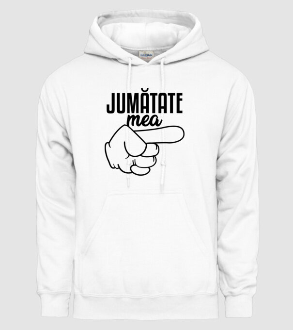 Jumătate a mea model alb pe tricou
