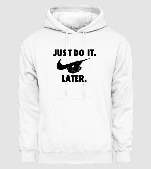 Just do it later model alb pe tricou