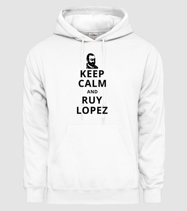 Keep Calm and Ruy Lopez v3 model alb pe tricou