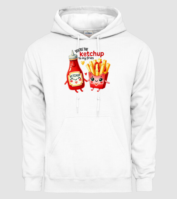 Ketchup to my Fries model alb pe tricou