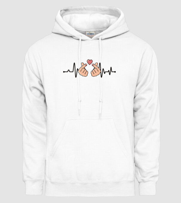 Kpop heartbeaT model alb pe tricou