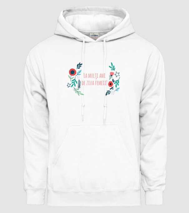La mulți ani de ziua femeii model alb pe tricou