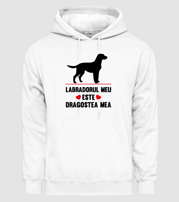 labradorul meu este dragostea mea model alb pe tricou