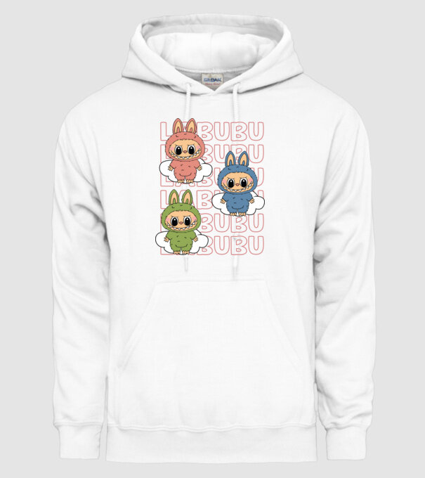 LABUBU model alb pe tricou