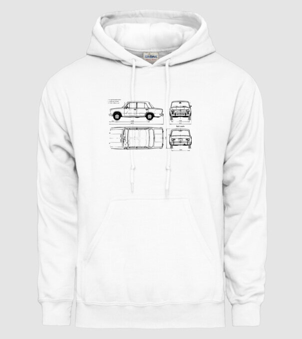 Lada model alb pe tricou