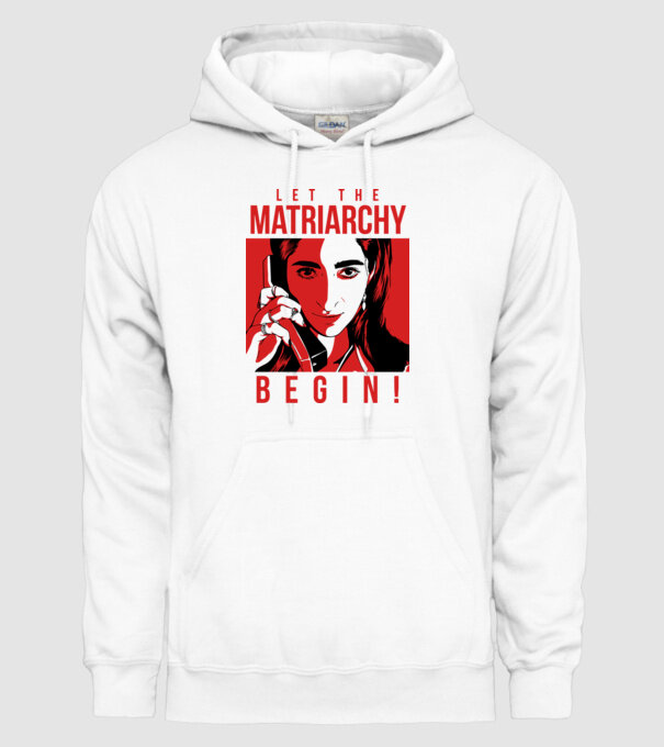 let the matriarchy begin model alb pe tricou