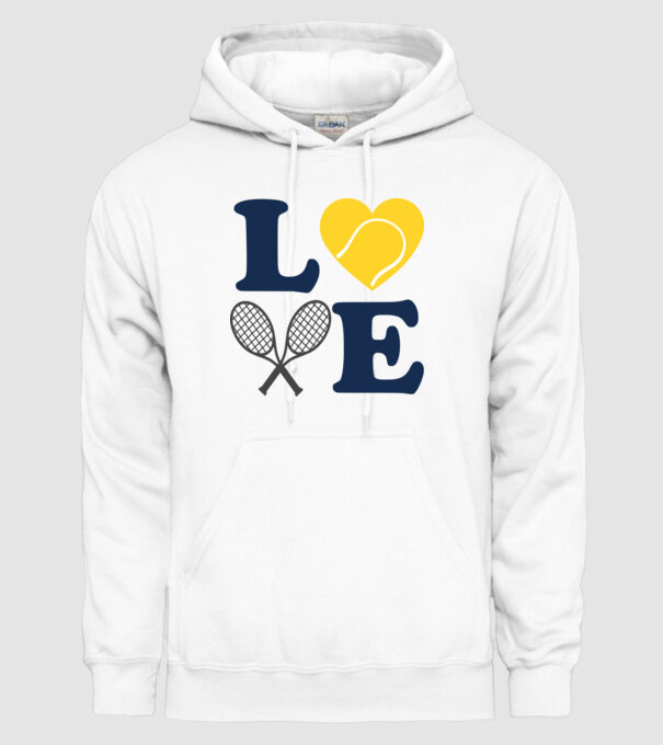LOVE Tennis model alb pe tricou