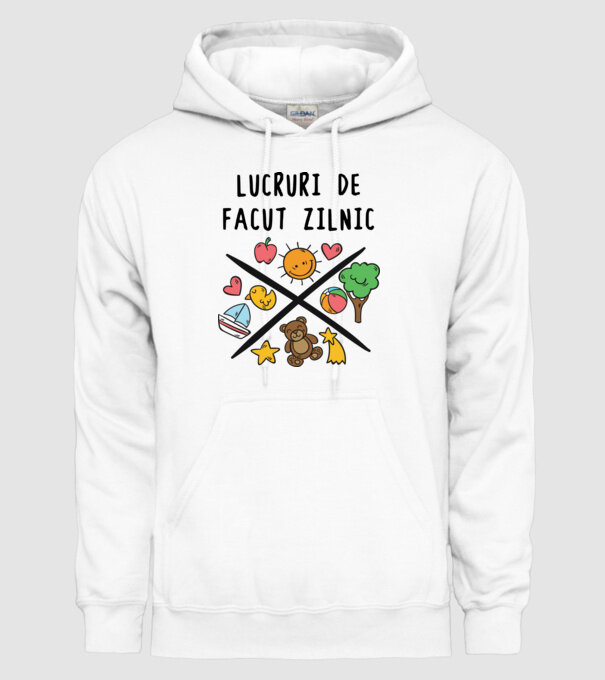 Lucruri de făcut zilnic model alb pe tricou