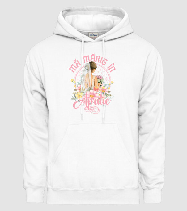 mă mărit - în aprilie model alb pe tricou