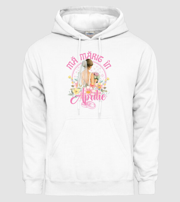 mă mărit - în aprilie model alb pe tricou