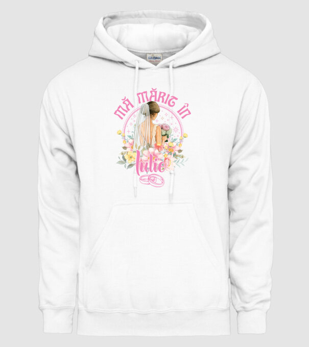 mă mărit - în iulie model alb pe tricou