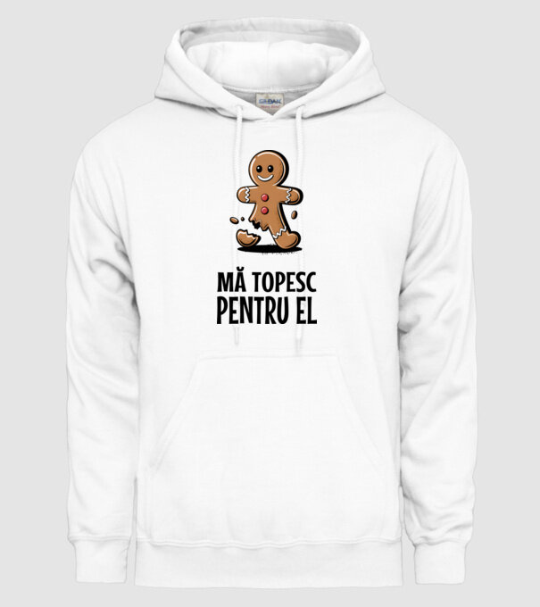 Mă topesc pentru el alb model alb pe tricou