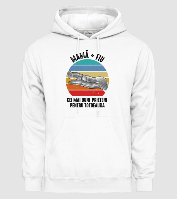Mamă + fiu - Cei mai buni prieteni pentru totdeauna model alb pe tricou