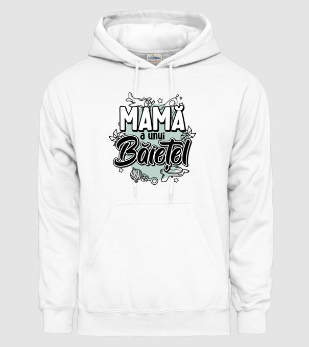 Mamă a unui băiețel model alb pe tricou