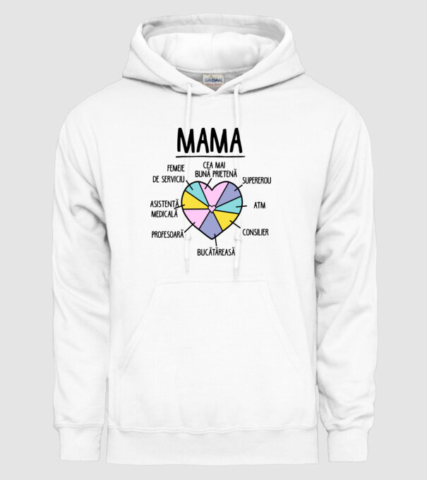 Mama cea mai bună prietenă, supererou model alb pe tricou